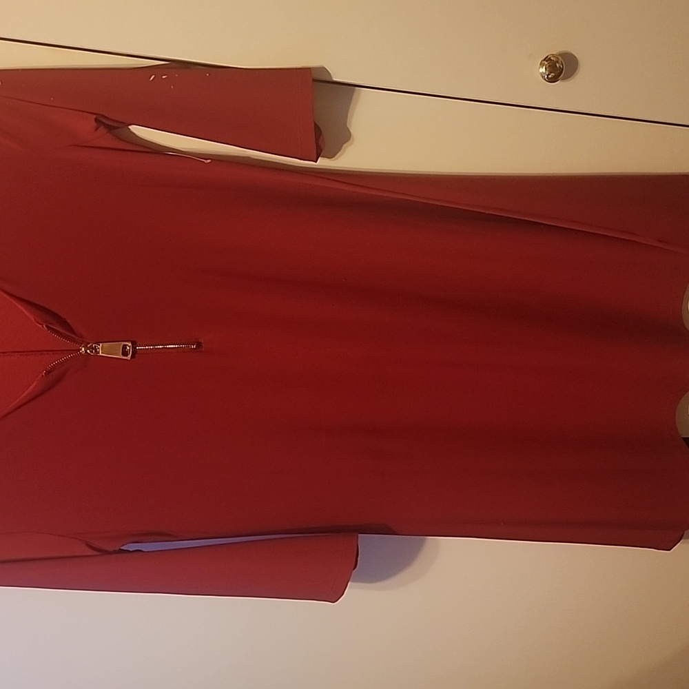 Red midi dress